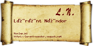 Léránt Nándor névjegykártya