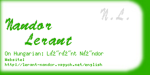 nandor lerant business card